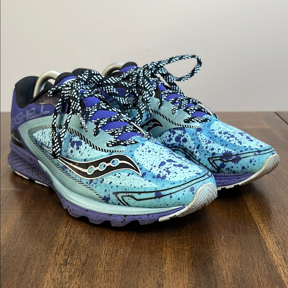 Saucony Kinvara 7 Purple Turquoise Running Shoes  Everun Flexshell Women’s SZ 12 - Picture 2 of 14